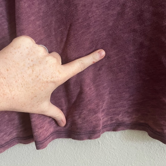 WE THE FREE Clarity Ringer Tee in Berry Combo Oversized Top lightweight xsmall - Picture 4 of 7